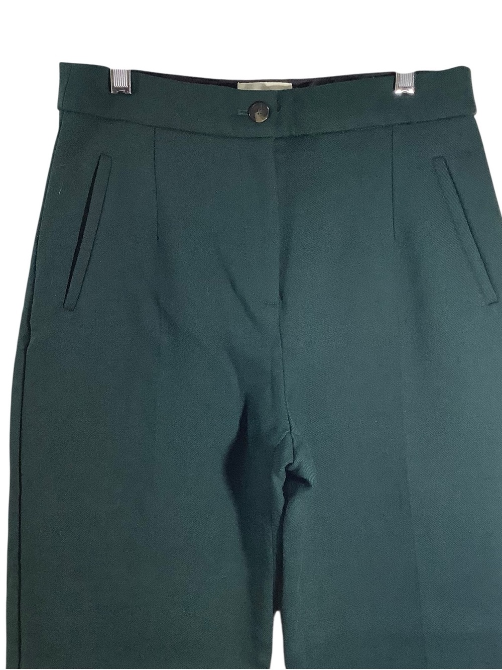 Sezane Green Martin Crop 7/8 Trouser High Rise Pant - Picture 2 of 10